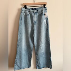 GAP Women's High Rise Wide-Leg Jeans in Light Blue